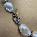 Baroque Pearls on Colorful Thread w/ Diamond Clasp Choker 17''