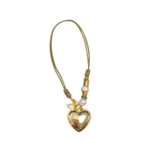 Puffy Heart Charm with Accents on Colorful Chord | 16"