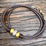 Triple Wrap w/ Roundel Bracelet (GOLD FILLED CLASP)