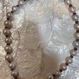 Round Pearls Choker w/ Silver Pave lobster clasp