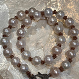 Round Pearls Choker w/ Silver Pave lobster clasp