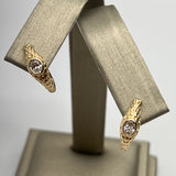 14k Gold and Diamond Scale Earrings