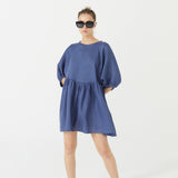 LT - Alcala Linen Dress | Deep Blue