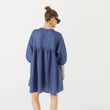 LT - Alcala Linen Dress | Deep Blue