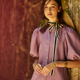 LT - Bubble Linen Dress | Bright Lilac