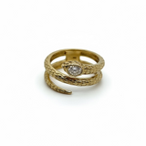 14k Gold Snake Wrap Ring w/ Diamond