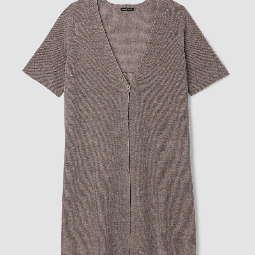EF - V-Neck Long Cardigan | Walnut