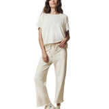 TG - Wide Leg Cropped Sweatpant | Washed White
