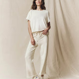 TG - Wide Leg Cropped Sweatpant | Washed White