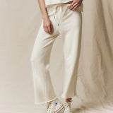 TG - Wide Leg Cropped Sweatpant | Washed White