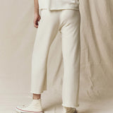 TG - Wide Leg Cropped Sweatpant | Washed White