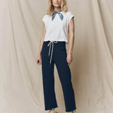 TG - Wide Leg Cropped Sweatpant | Navy