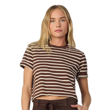 JJ - The Boxy Tee | Brown/Sand Stripe