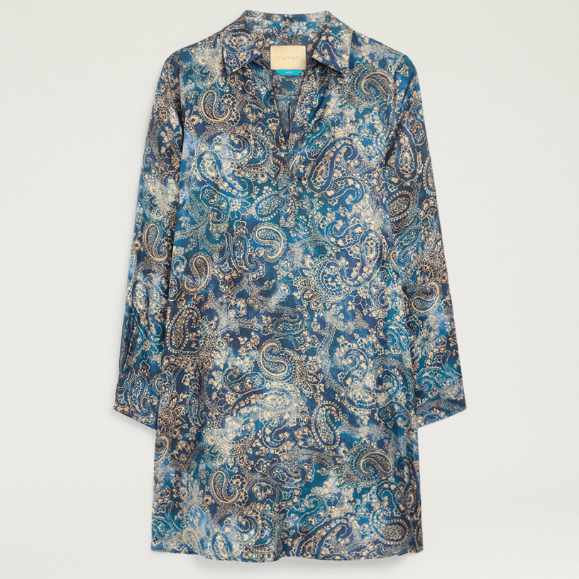 MM - Olivella Bis Dress | Indaco/Sabbia