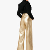 JJ - The Mia Wide Leg Ankle | Gold Foil