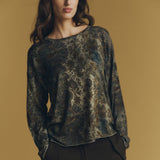 MITS - Oversized Round Neck T-Shirt | Kaki Flowers