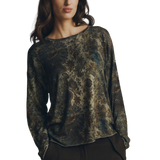 MITS - Oversized Round Neck T-Shirt | Kaki Flowers