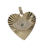 Gold Heart w/ Diamond Evil Eye Enhancer