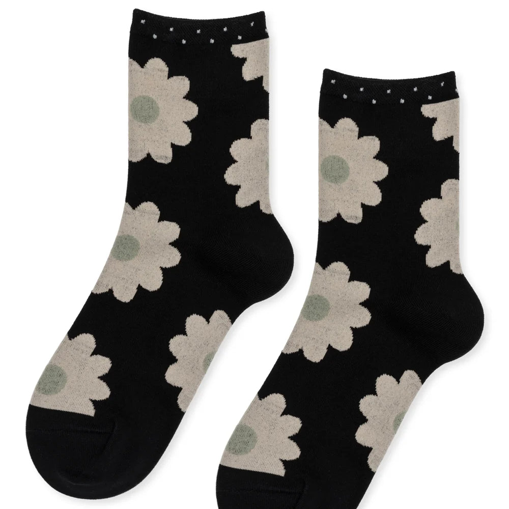 HFB - Blooming Daisy Short Crew | Black