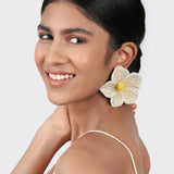 OD - Hibiscus Earrings | White