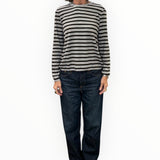 UN - Stripped T-Shirt | Galet/Noir