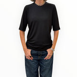 UN - Viscose Elbow T-Shirt | Noir