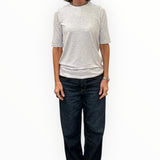 UN - Viscose Elbow T-Shirt | Gris Chine