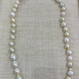Mid-length | South Sea Pearls, Gold Silver Diamond Clasp | 24"