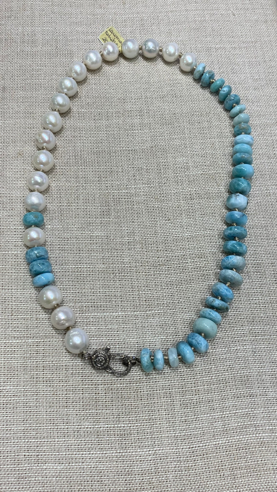 Mid-Length | Larimar & Tahitian Pearls, 20