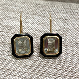 Earrings | 14K Gold, Onyx and Green Amethyst