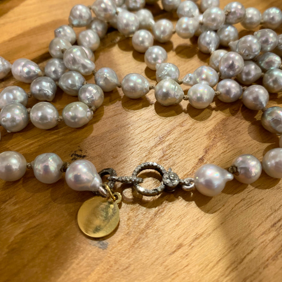 Necklace | Akoya Pearls, Silver Toned | 32