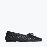 FS - Jada Flat | Black Closed Woven Calf