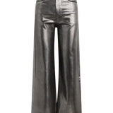 JJ - The Mia Wide Leg Ankle | Pewter Foil