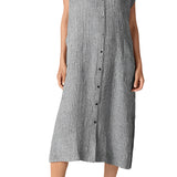 EF - Mandarin Collar Dress | Striped