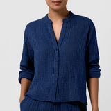EF - Mandarin Collar Cut-Away Short Shirt | Deep Dive