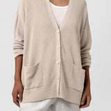 EF - V Neck Cardigan | Undyed Natural