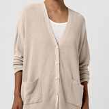 EF - V Neck Cardigan | Undyed Natural
