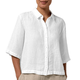 EF - Classic Collar Elbow Sleeve Shirt | White