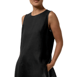 EF - Round Neck Sleeveless Tunic w/ High Slits | Black