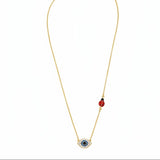 14K Gold Evil Eye Lady Bug Necklace