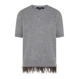 SV - Cashmere Top with Feathers | Grey