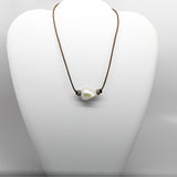 Choker | White Baroque Pearl w/ Diamond Roundels