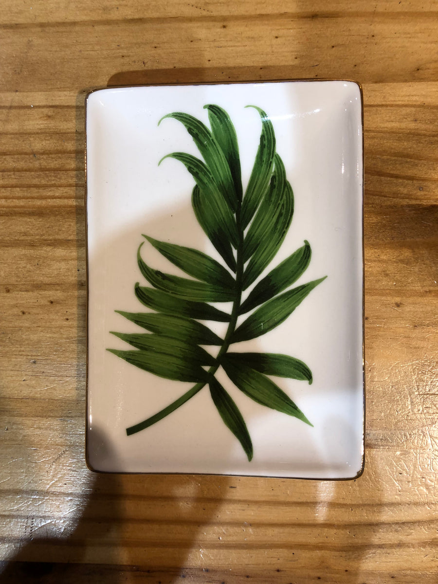 BD - Palm Leaf Ceramic Plate