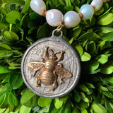 Necklace | Freshwater Pearls Bee Pendant | 27”