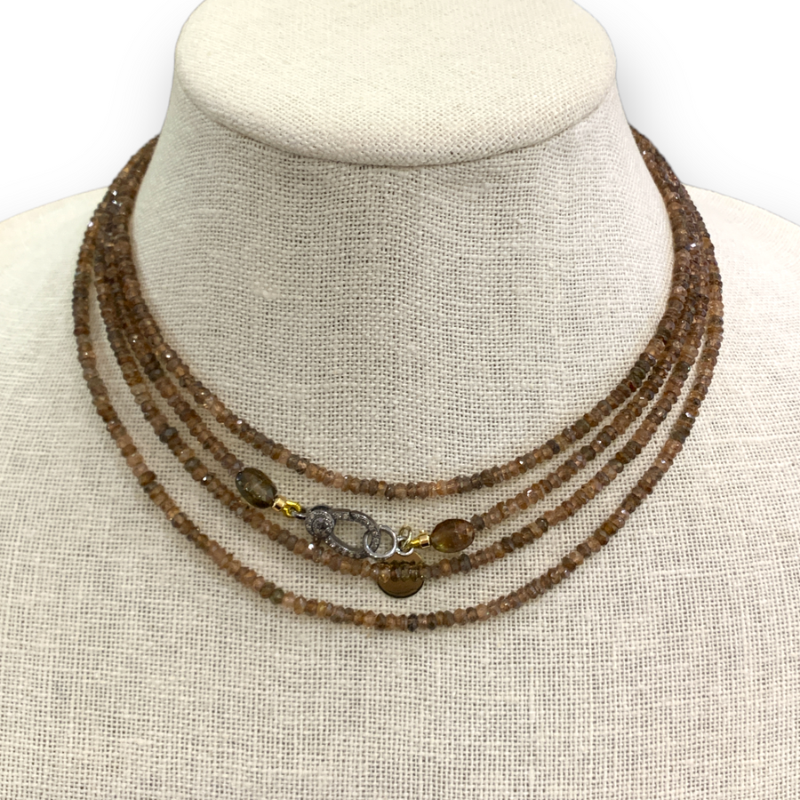 Necklace | Andaluzite Semi Precious with Diamond Clasp | 64”