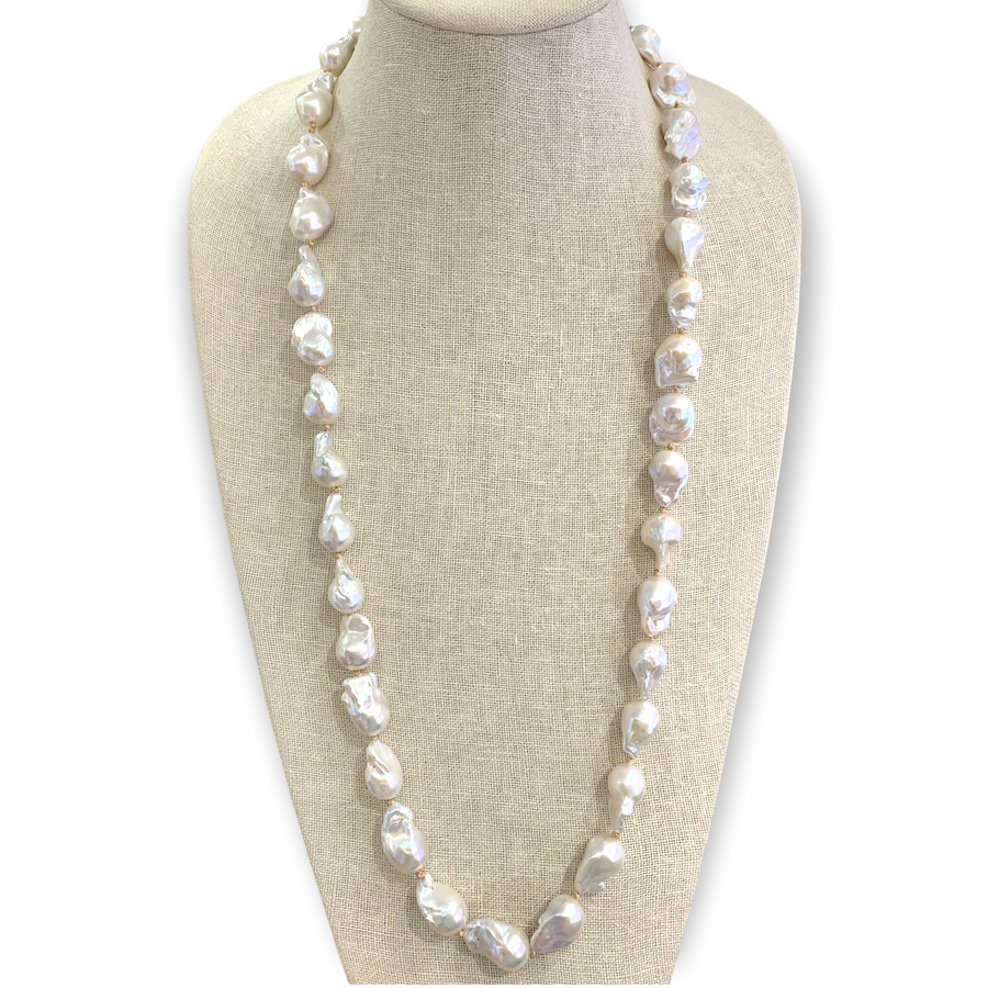 Necklace | Baroque Freshwater Pearls on Silk
