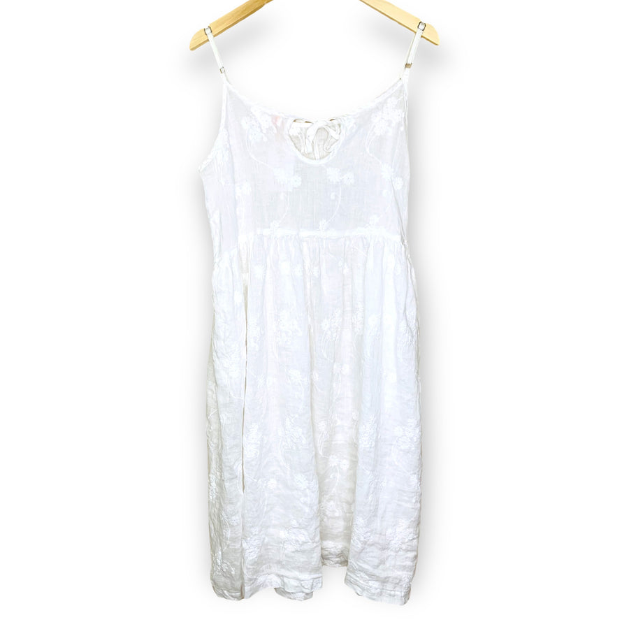 CP - Lucy Linen Dress | White