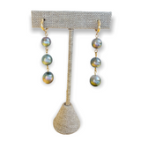 Earrings | 3 Tahitian Pearl Dangle, 14K Huggy