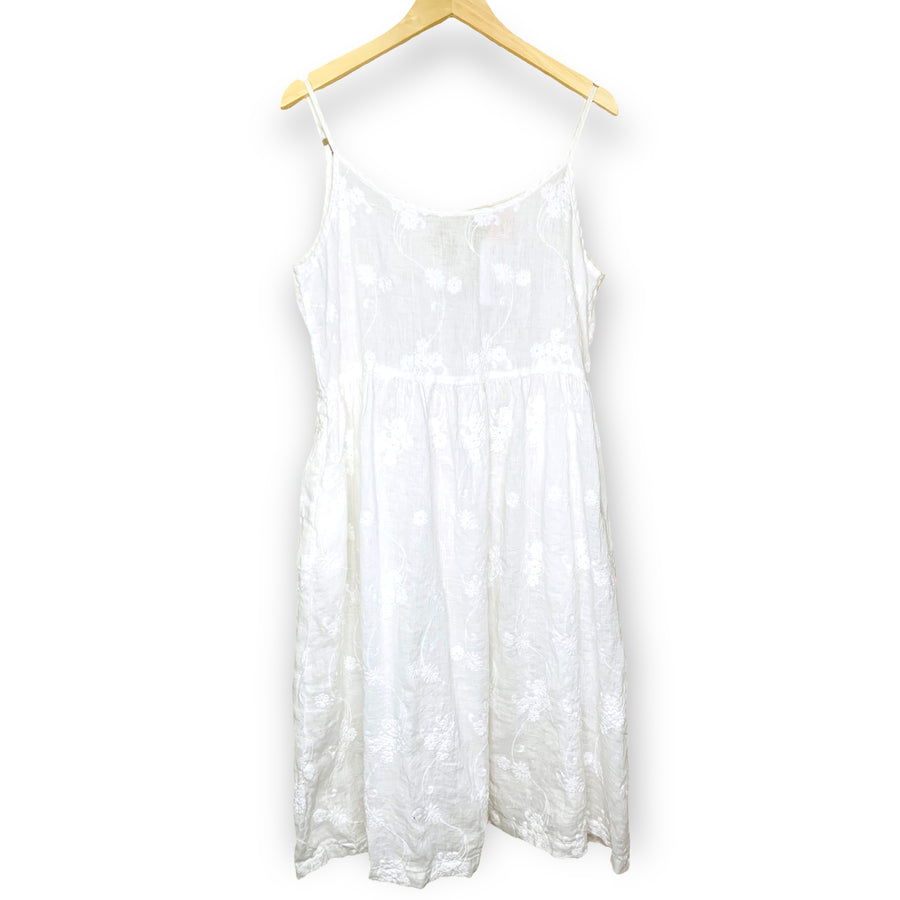 CP - Lucy Linen Dress | White