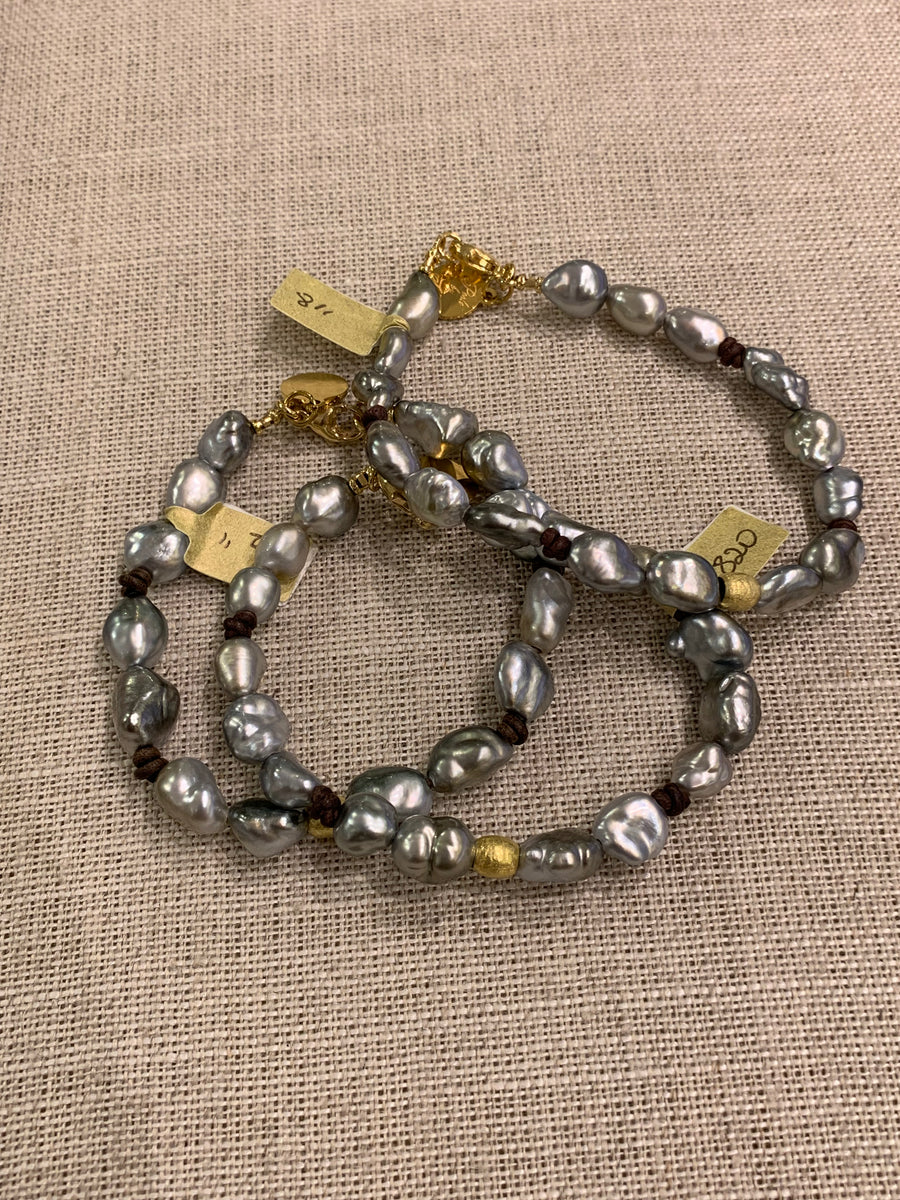 Bracelet | Keshi Pearls w/ 18K Rondell